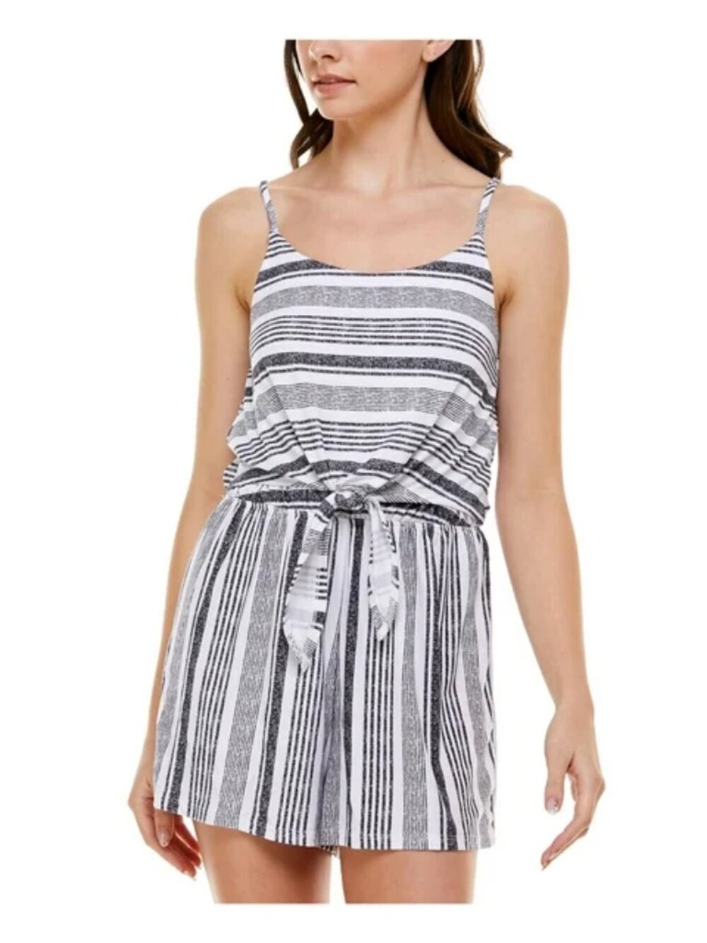 Ultra Flirt Black and White Patterned Romper Size XL